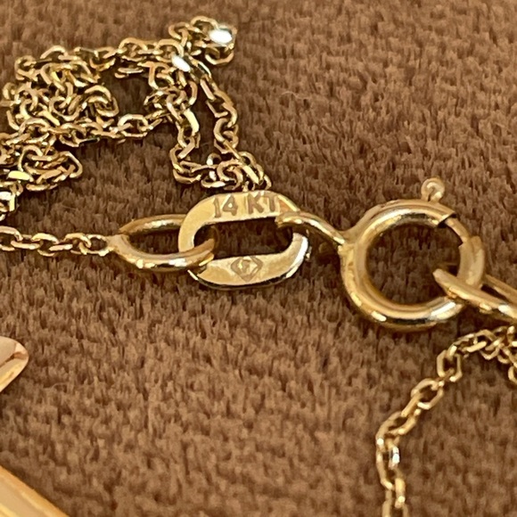 Solid Stamped Real Genuine 14K Yellow Gold Religious Sideways Cross Necklace - Picture 5 of 14